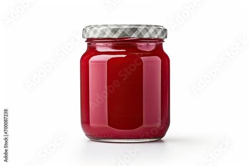 Isolated white background with a jam jar
