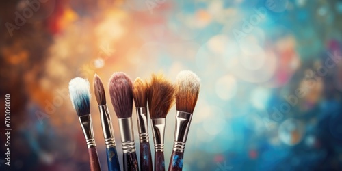 A collection of colorful paintbrushes, showcasing an artist's tools and creativity.