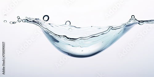 Clear water droplet splashing in a macro photograph, creating patterns and ripples.