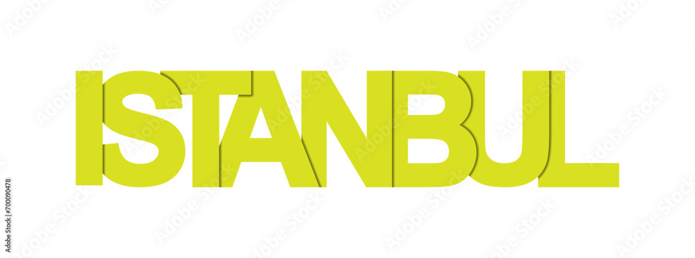 ISTANBUL. Color banner with the name of the capital of Turkey.