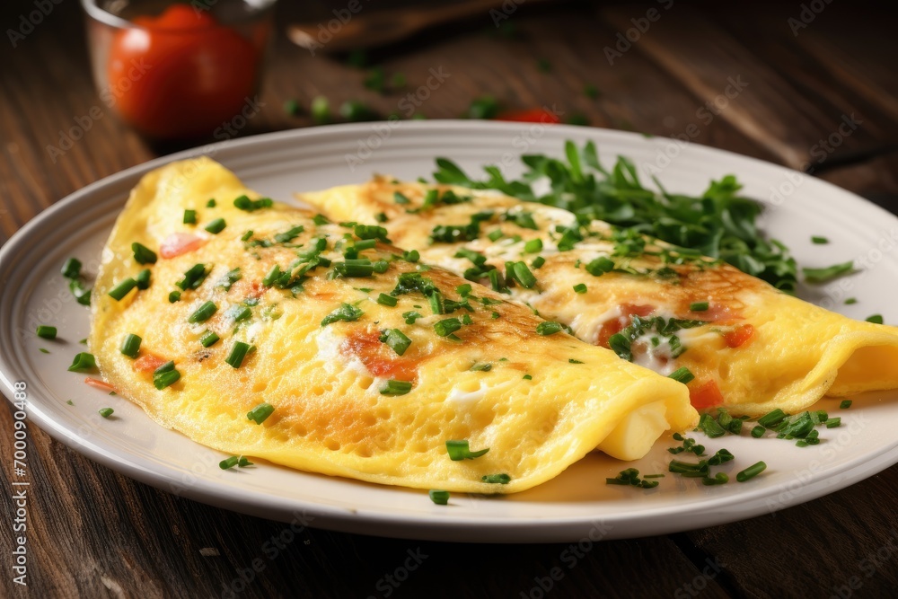 Breakfast including omelet and eggs. Breakfast including omelet and eggs.