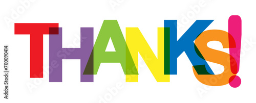 Colorful banner that says THANKS! Lettering for decoration and design
