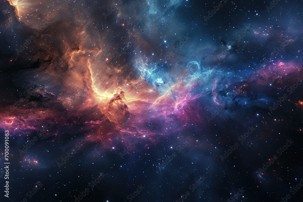 Colorful space background with nebula and stars
