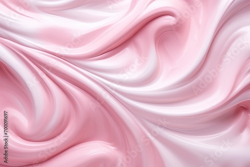 Background of skincare cream, with pink texture for face or body.