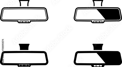 electrochromic rearview mirror icon , vector illustration photo