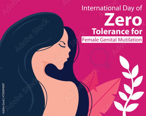 illustration vector graphic of woman with long flowing hair  perfect for international day  zero tolerance  female genital mutilation  celebrate  greeting card  etc.