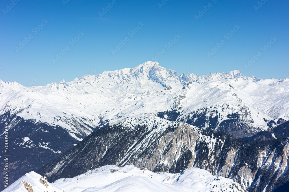 Mont Blanc seen from Courchevel 1650, French Alps