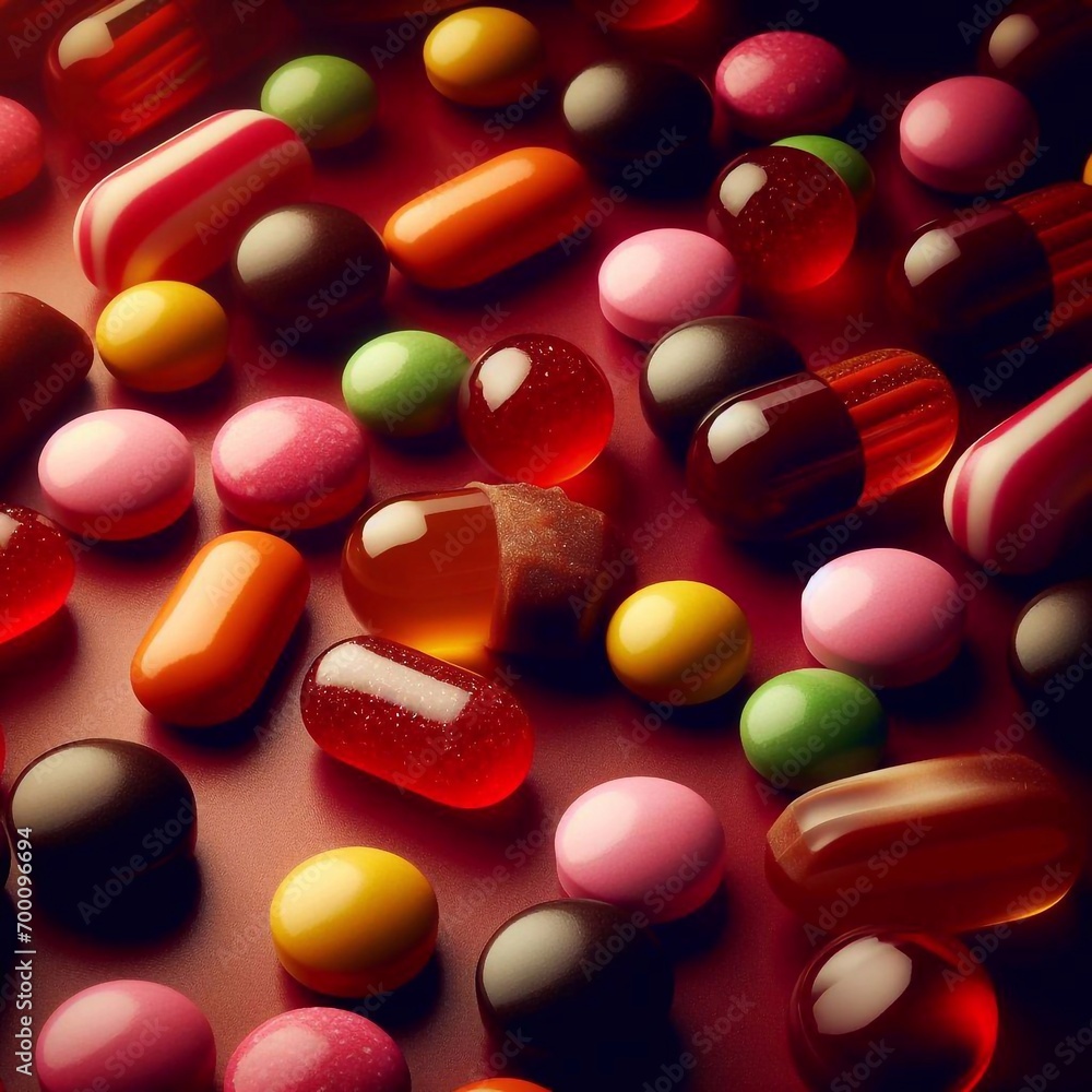 Candy sweets background. AI generated illustration Candy sweets background. AI generated illustration