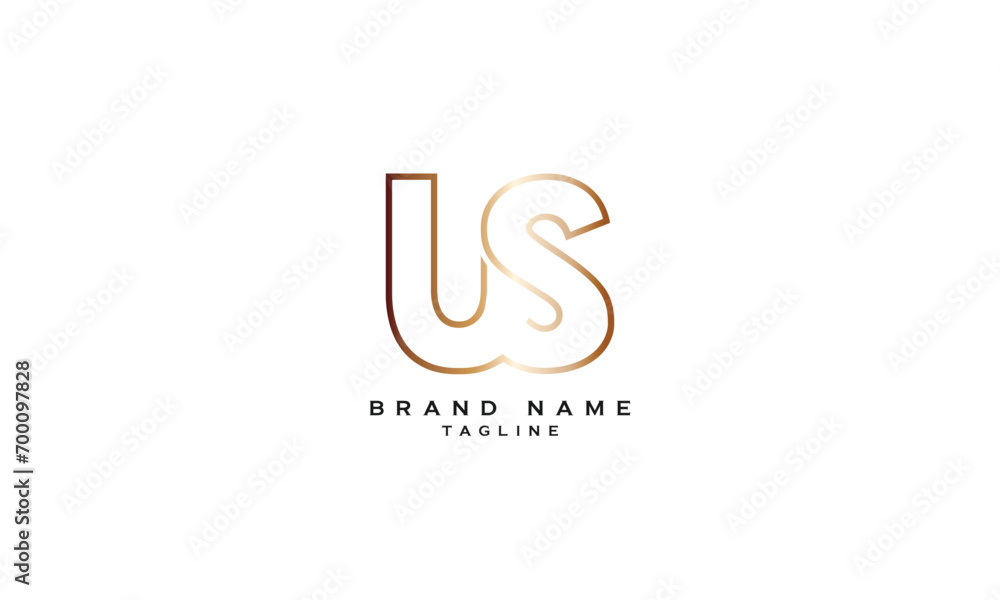 US, SU, Abstract initial monogram letter alphabet logo design