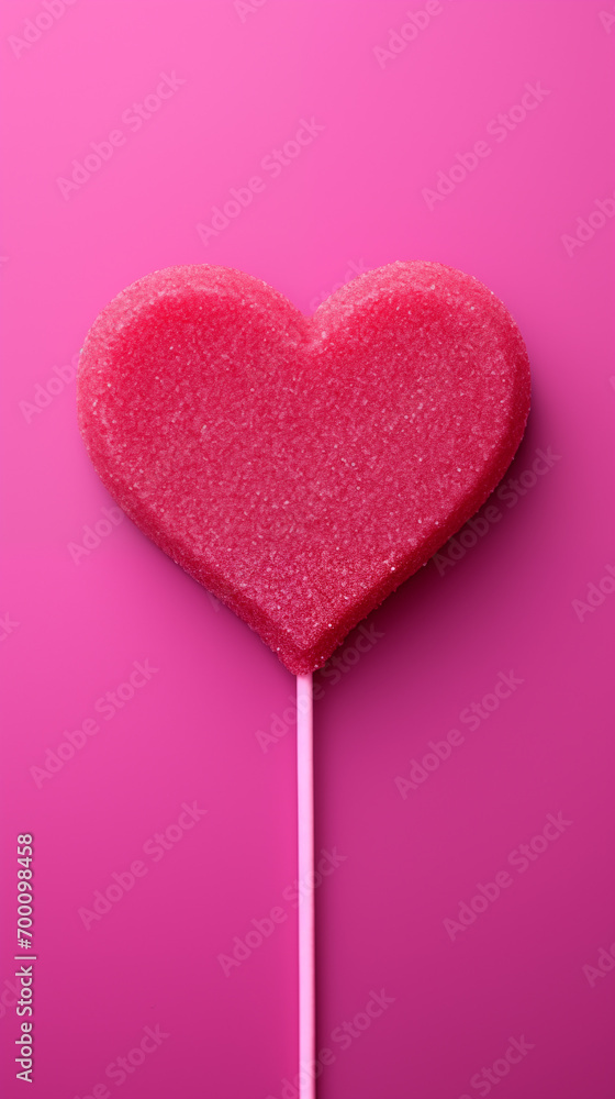 heart shaped lollipop for valentine's day on plain background heart shaped lollipop for valentine's day on plain background