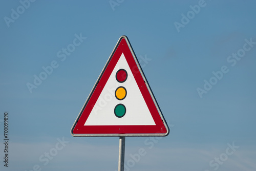 Traffic light sign in Altenrhein in Switzerland
