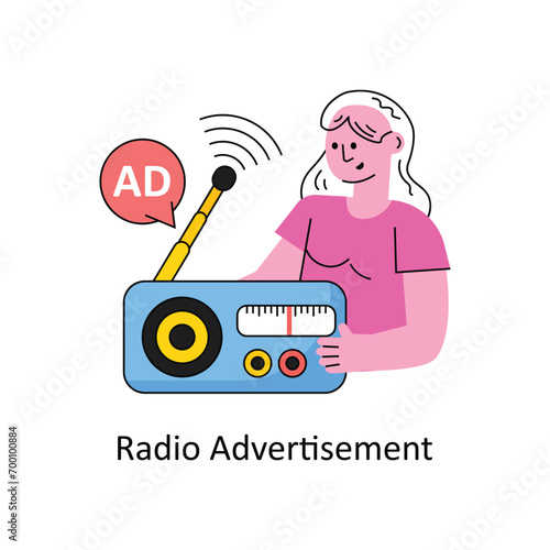Radio Advertisement vector Filled outline Design illustration. Symbol on White background EPS 10 File 