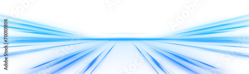 Digital image of light rays, striped lines on a blue light background. Design element for visualizing air or water flow. Light, light garland PNG.  photo