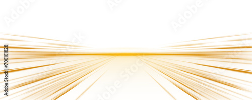 Panoramic high speed technology concept, light abstract background. Yellow abstract neon line PNG. Golden glowing shiny spiral lines effect.