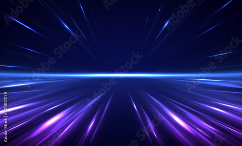 Abstract neon light rays background. Vector blue glowing lines air flow effect. Laser beams luminous abstract sparkling isolated on a transparent background. 