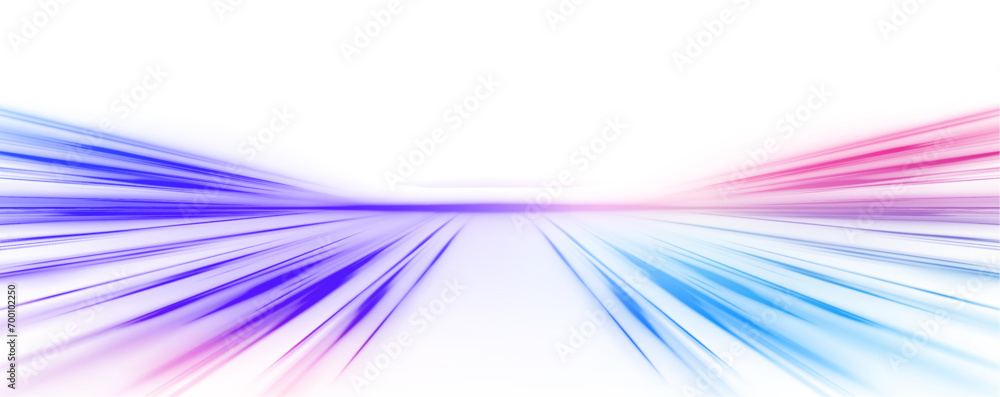 Abstract neon light rays background. A colorful motion background of city light trails. Vector PNG. - obrazy, fototapety, plakaty 