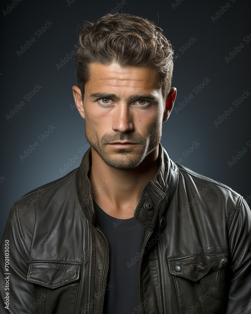 Studio portrait of an attractive and confident man on a dark background Studio portrait of an attractive and confident man on a dark background