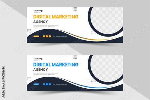 Digital marketing agency Facebook cover or web banner for digital marketing business template design .