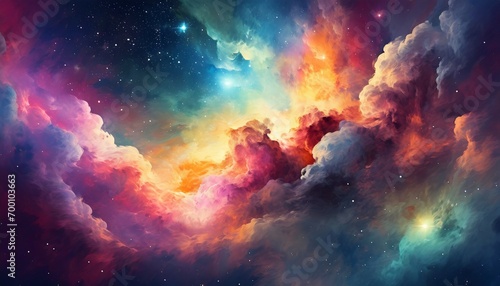 sunrise in space Space cloud nebula color © Media4Motion