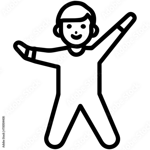 Happy dancing person vektor icon illustation