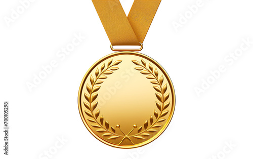 a gold medal with a ribbon photo