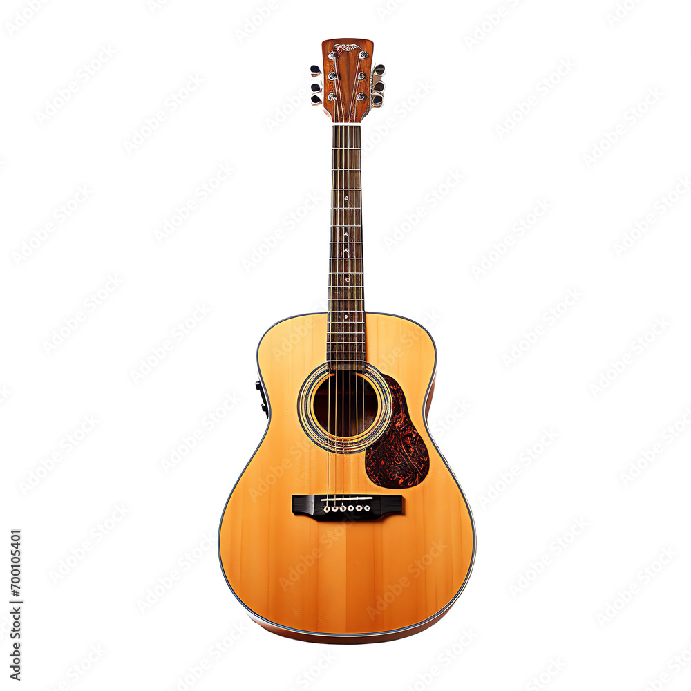 a guitar on a white background