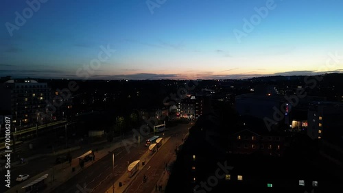 Wallpaper Mural High Angle Footage of British Town during Night. Luton, England UK. October 22nd, 2023 Torontodigital.ca