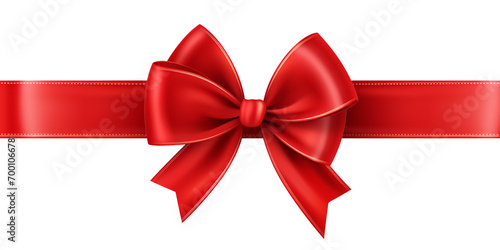 a red bow with a ribbon