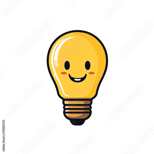 a cartoon light bulb with a face