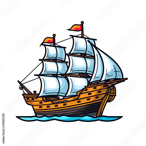 a cartoon of a ship