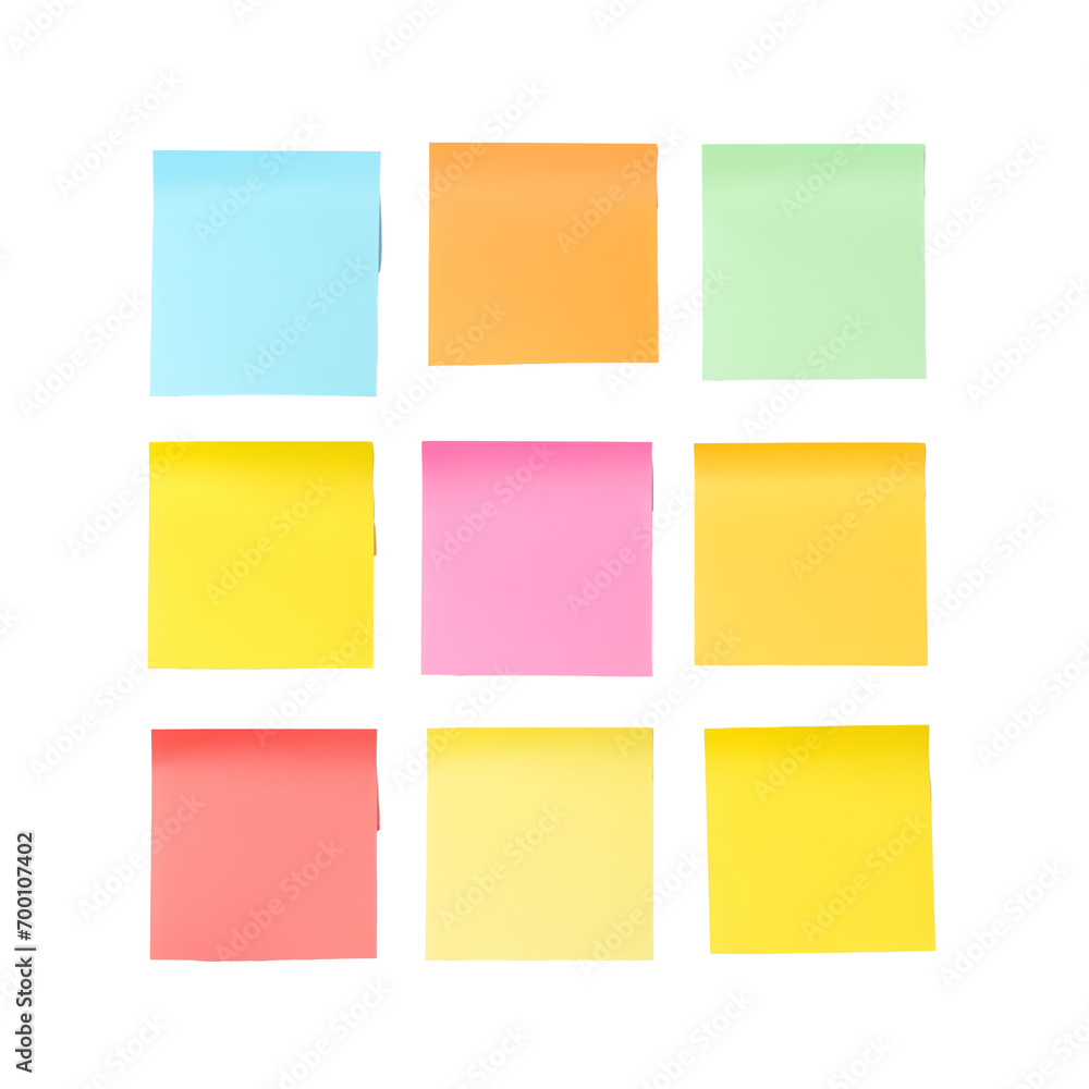 a group of colorful post-it notes