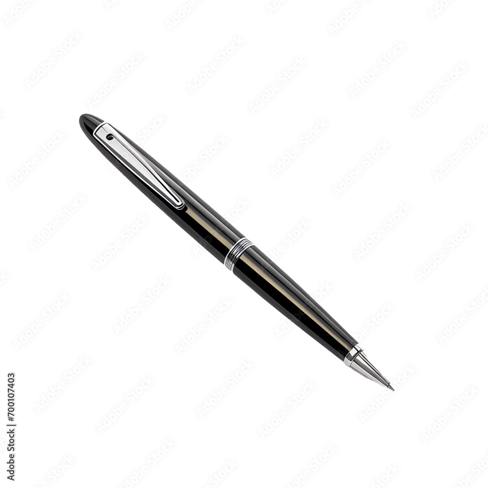 a black and silver pen a black and silver pen