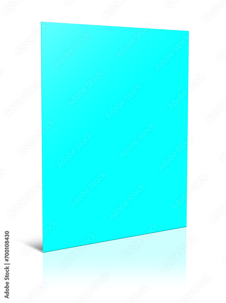 Cyan Reports blank template for presentation layouts and design. 3D rendering.