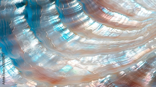 Nacre seashell texture surface, mother-of-pearl generative AI background photo