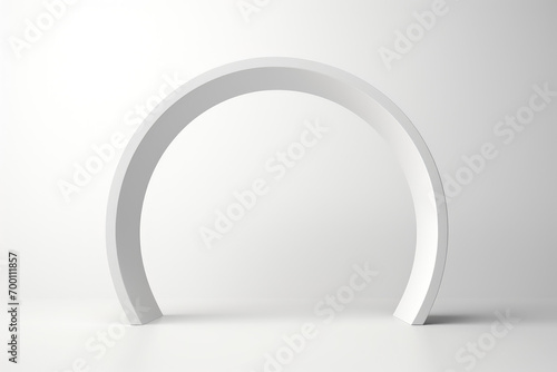 3d rendered empty white background stage with arch for product presentation