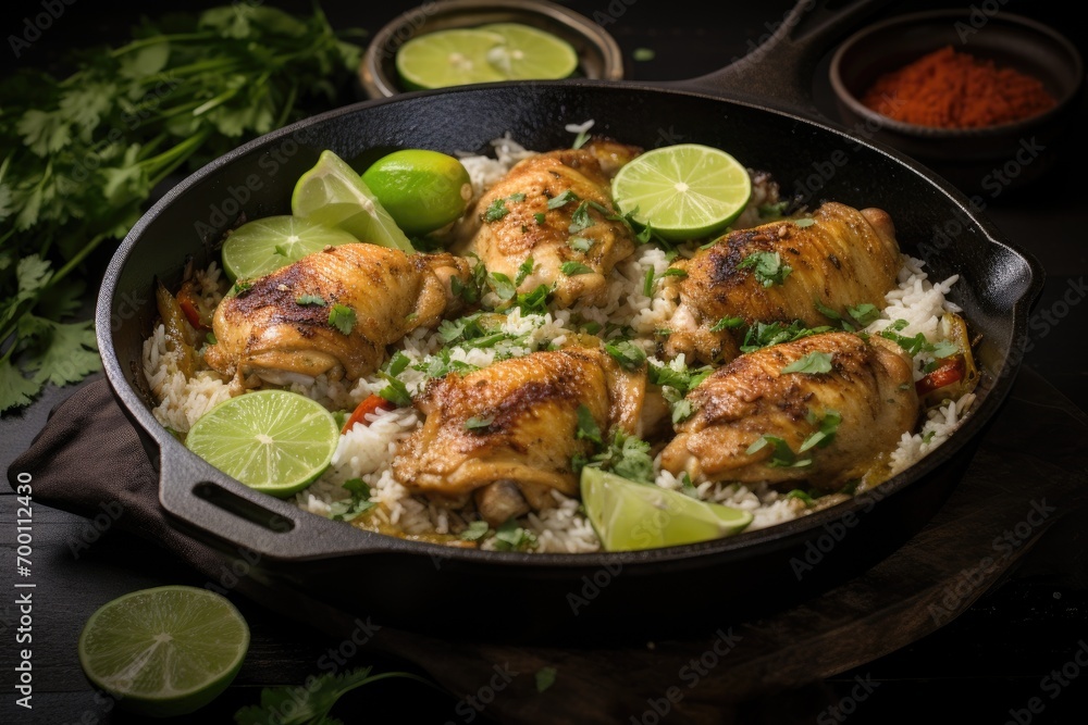 One pan coconut lime chicken with rice One pan coconut lime chicken with rice