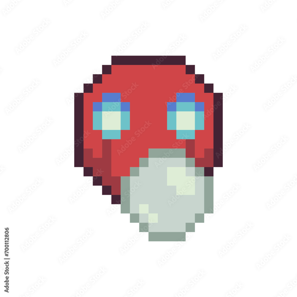 Funny face inflating a bubble gum pixel art icon emoticon, language emotion, cartoon character. 8-bit flat style. Isolated abstract vector illustration. Funny face inflating a bubble gum pixel art icon emoticon, language emotion, cartoon character. 8-bit flat style. Isolated abstract vector illustration.
