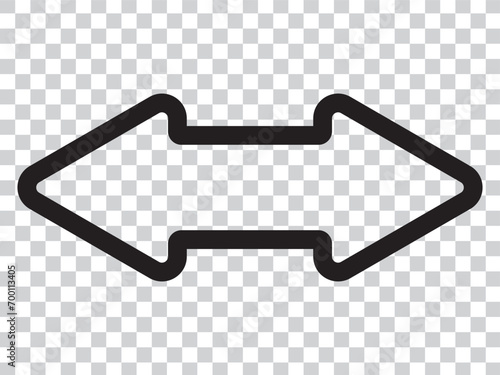 Double Arrow Transparent. Horizontal Stretch Special Lineal icon. Expand tool icon. Street director arrow icon. Left right arrow simple line vector icon. Pixel perfect vector illustration