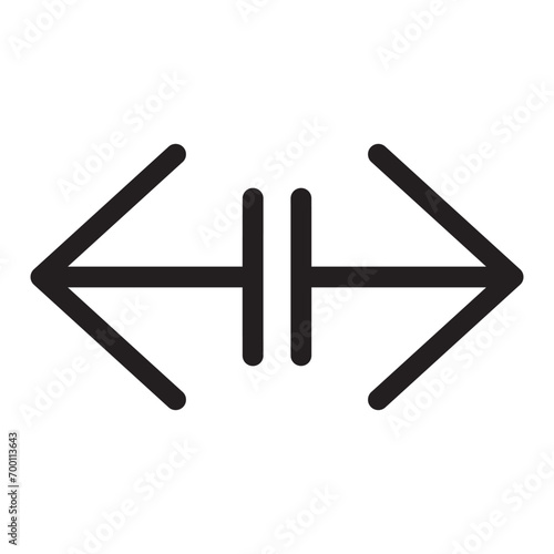 Horizontal Arrow icon. Linear style sign for mobile concept and web design. Pixel perfect vector illustration for logo, website, mobile app and other designs