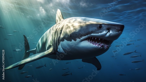 a shark swimming in the water photo