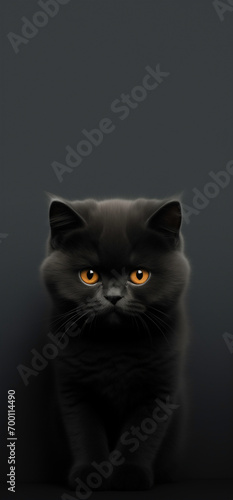 a black cat with yellow eyes © Dumitru