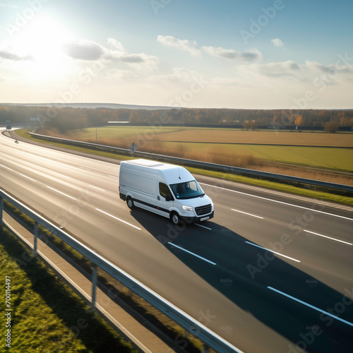 a white van on a road