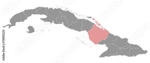 Camaguey province map, administrative division of Cuba. Vector illustration.