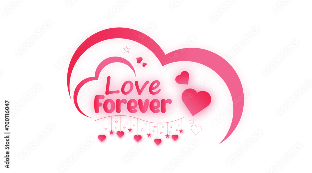 Free vector Love Forever happy valentines day decorative love t shirt and other design.