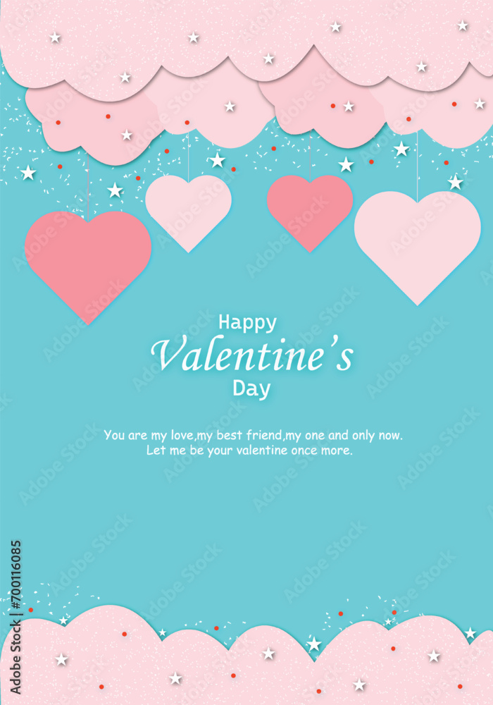 Free vector Happy valentines day decorative love  background and card design.