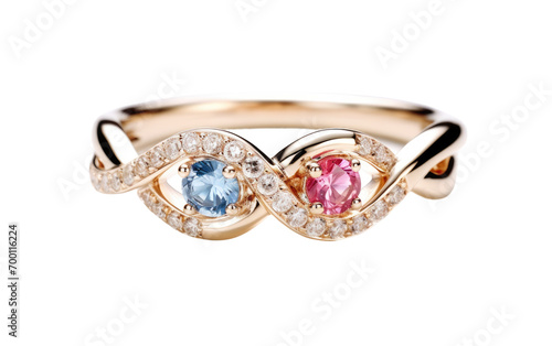 Personalized Birthstone Ring on Transparent Background