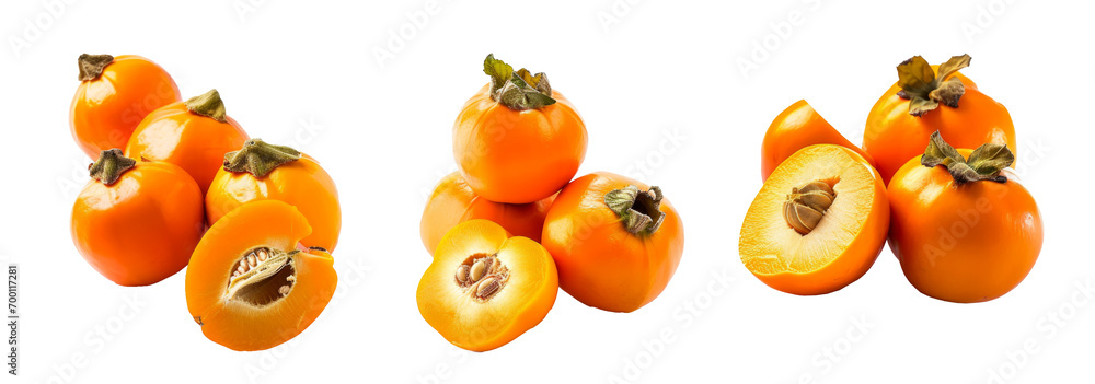 fresh persimmon fruit isolated on white background fresh persimmon fruit isolated on white background