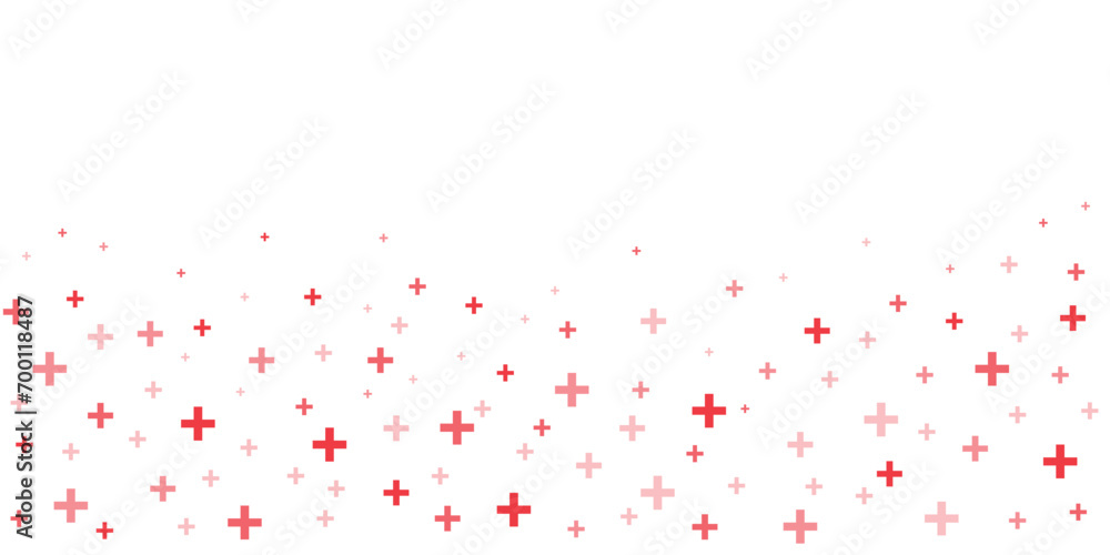 Medical cross and plus addition background. Hospital and pharmacy abstract seamless background.