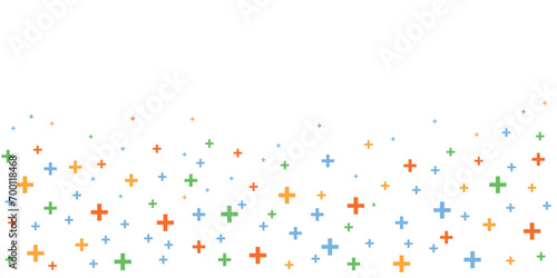 Medical cross and plus addition background. Hospital and pharmacy abstract seamless background.