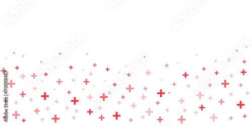 Medical cross and plus addition background. Hospital and pharmacy abstract seamless background. © SAMYA